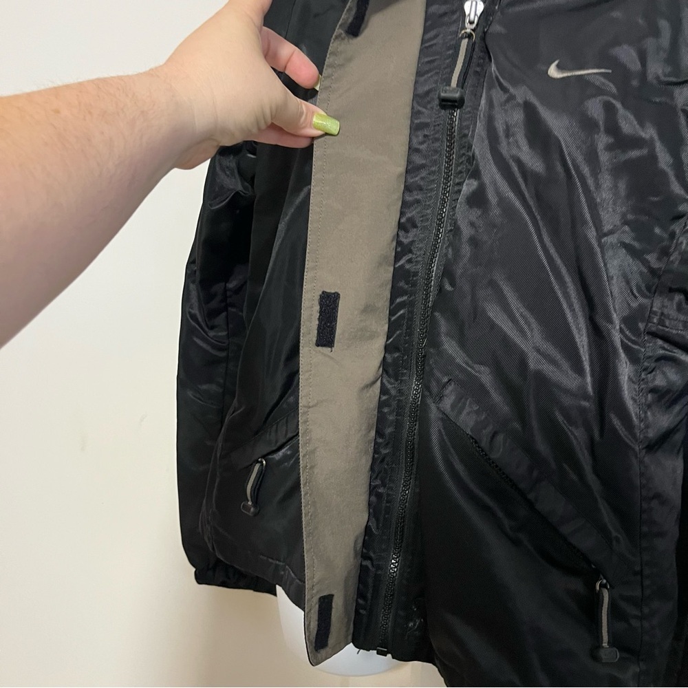 Vintage Nike Moto Jacket Womens Size Small Black Windbreaker Full Zip Mesh - Picture 4 of 7